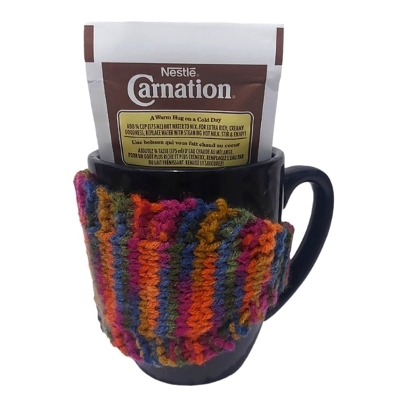 Hand Knit Mug Cozy & 12oz Mug Set - Picture 3 of 4